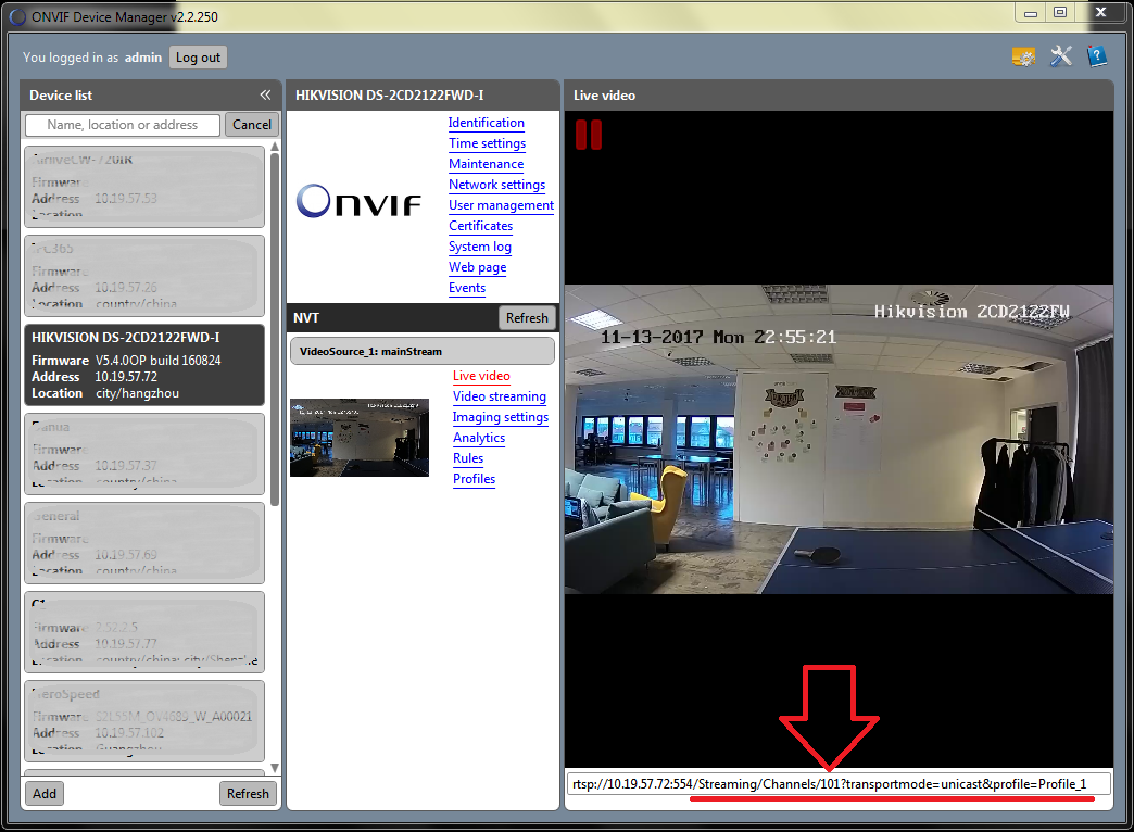 Onvif device manager hikvision hot sale